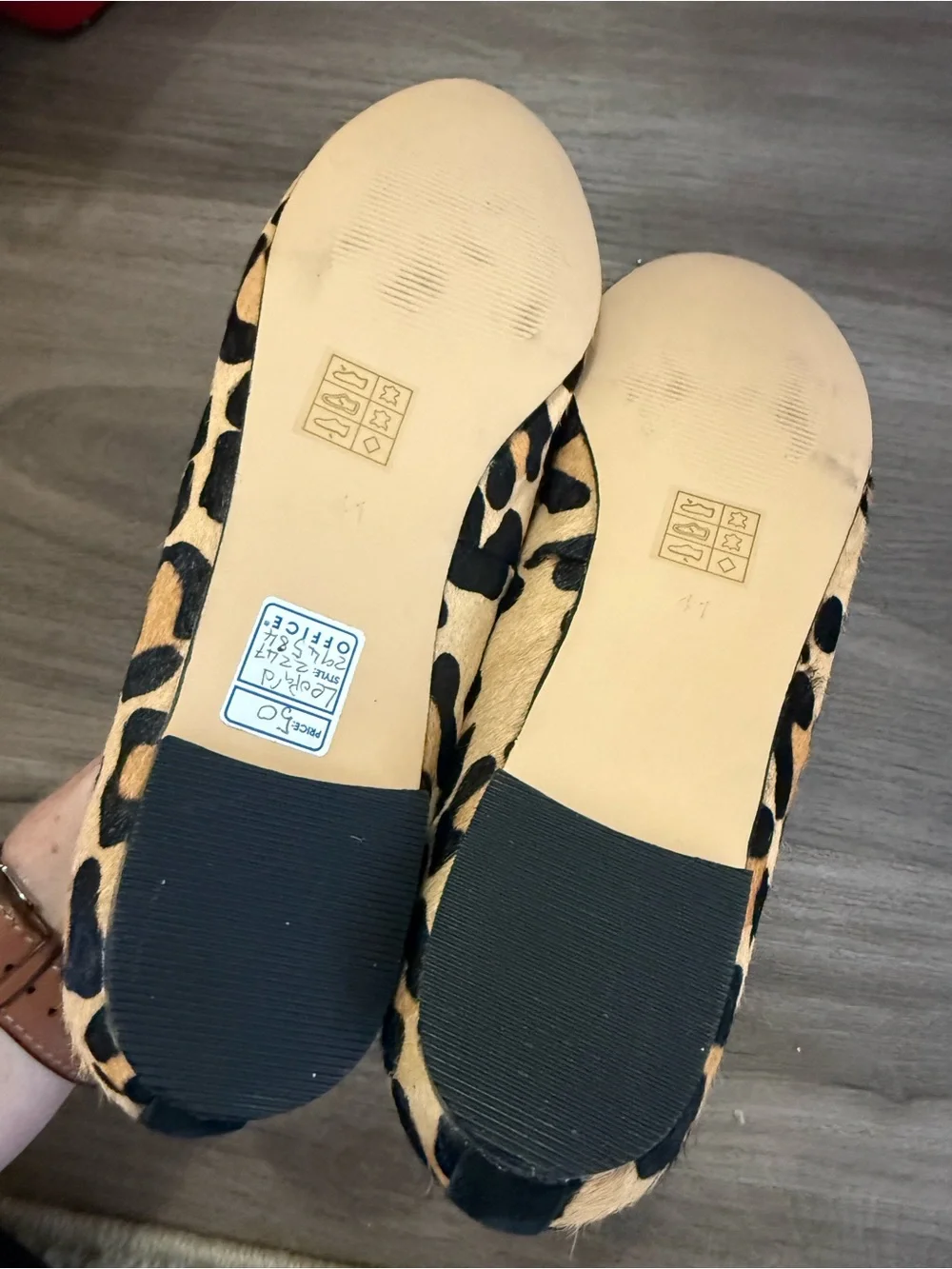 Office London Leopard Print Calf Hair Ballet Flats Women’s EU 41 / US 10